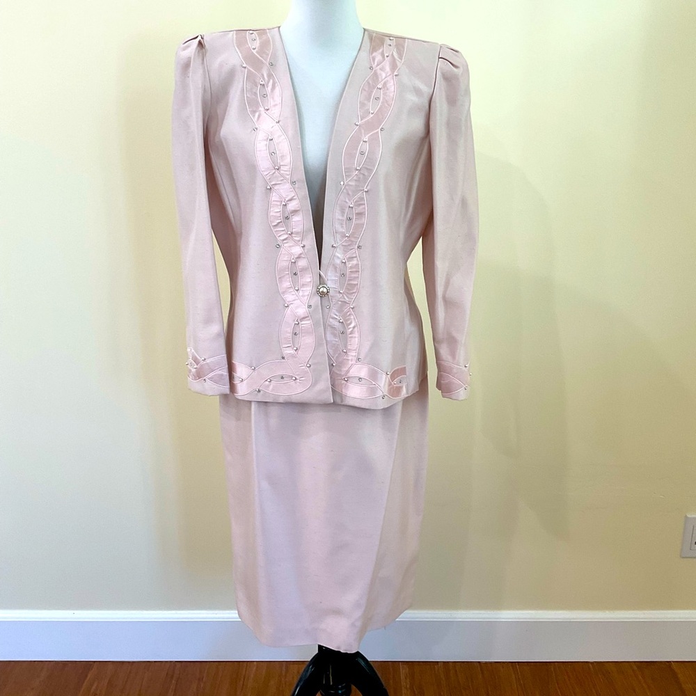 NWT Vintage Women’s Karen Miller New York Elegant Pink Skirt Set